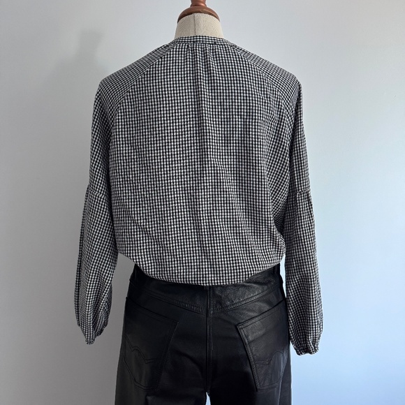 Olsen - Black and White Checkered Top / Blouse - Picture 4 of 9
